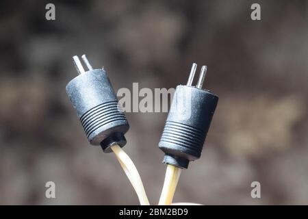 DIN 41529. The plug point is a dash, the Soviet standard plug for acoustics. Stock Photo