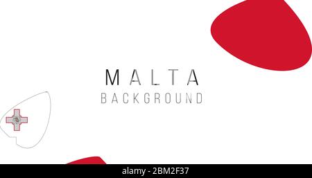 Malta flag map background. The flag of the country in the form of borders. Stock vector illustration isolated on white background. Stock Vector