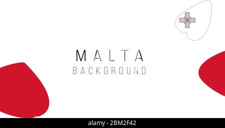 Malta flag map background. The flag of the country in the form of borders. Stock vector illustration isolated on white background. Stock Vector