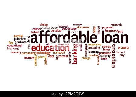 Affordable loan word cloud concept on white background Stock Photo