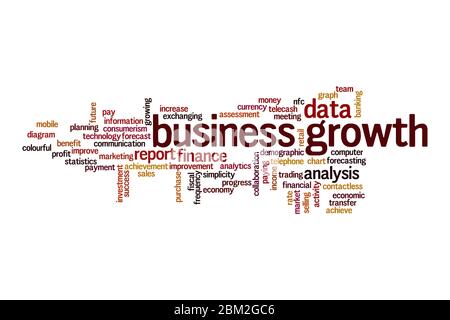 Business growth word cloud concept on white background Stock Photo