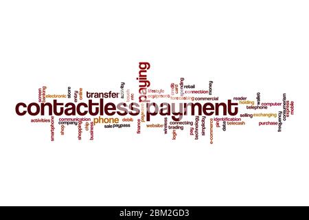 Contactless payment word cloud concept on white background Stock Photo