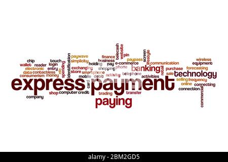 Express payment word cloud concept on white background Stock Photo