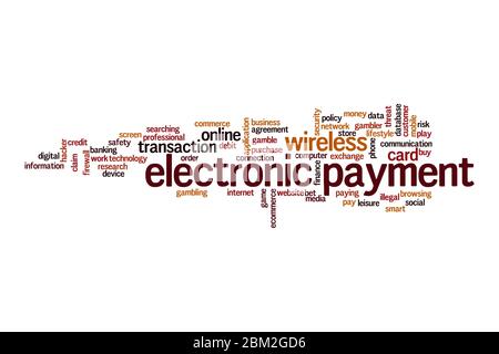 Electronic payment word cloud concept on white background Stock Photo