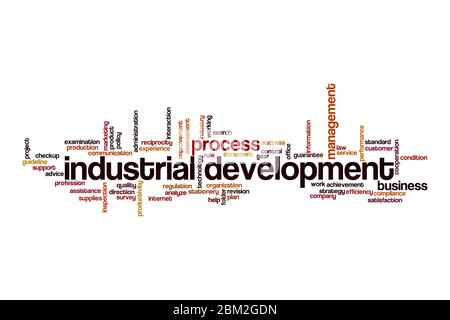 Industrial development word cloud concept on white background Stock Photo
