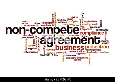 Non-compete agreement word cloud concept on white background Stock Photo