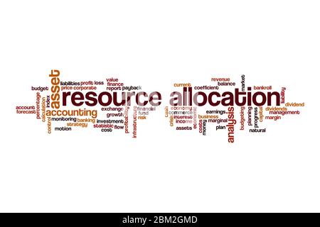 Resource allocation word cloud concept on white background Stock Photo