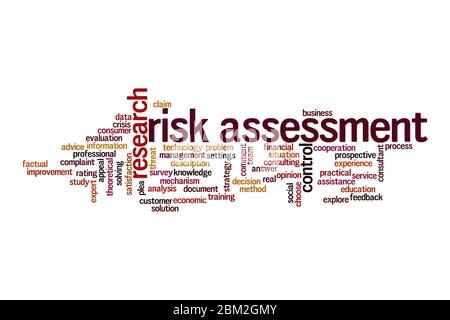 Risk assessment word cloud concept on white background Stock Photo