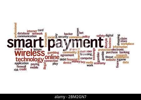 Smart payment word cloud concept on white background Stock Photo