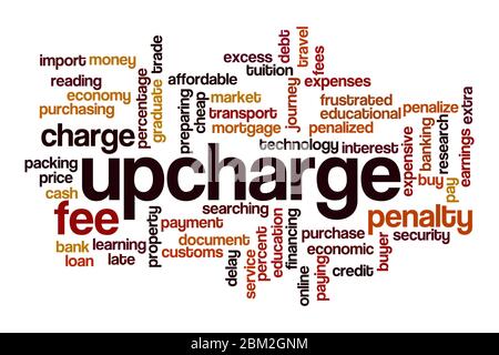 Upcharge word cloud concept on white background Stock Photo