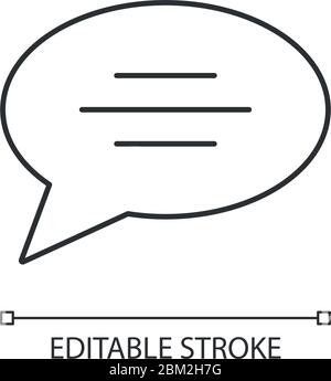 Chat bubble pixel perfect linear icon Stock Vector