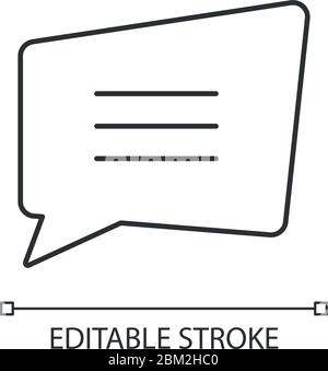 Comment box pixel perfect linear icon Stock Vector