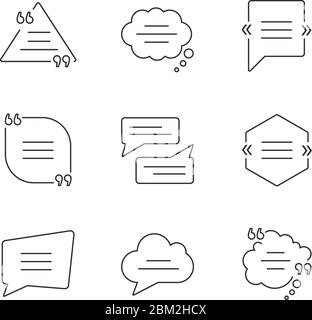 Comment box pixel perfect linear icons set Stock Vector