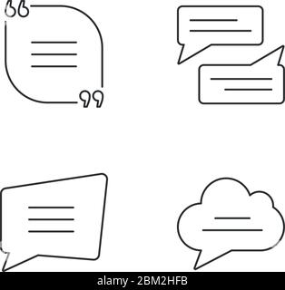 Textbox pixel perfect linear icons set Stock Vector