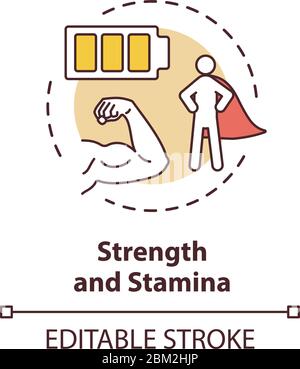 Strength and stamina concept icon Stock Vector