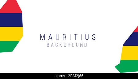 Mauritius flag map background. The flag of the country in the form of borders. Stock vector illustration isolated on white background. Stock Vector