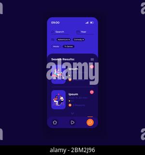 Video hosting application smartphone interface vector template. Mobile ...