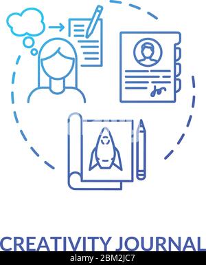 Creativity journal concept icon Stock Vector