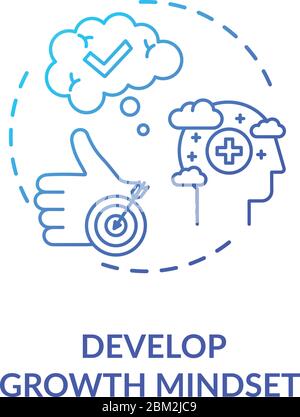 Develop growth mindset concept icon Stock Vector