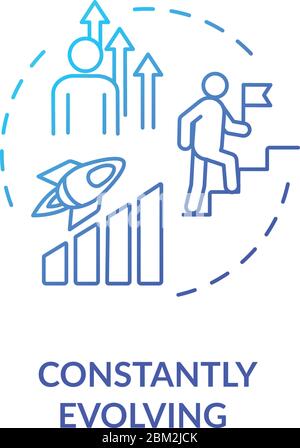 Constant evolving concept icon Stock Vector