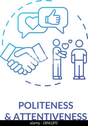 Politeness and attentiveness concept icon Stock Vector