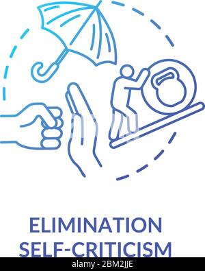 Self criticism elimination concept icon Stock Vector