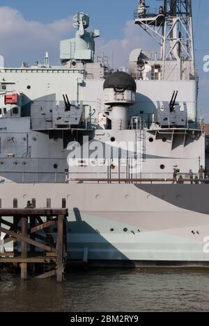 HMS Belfast, The Queen's Walk, London SE1 2JH Stock Photo