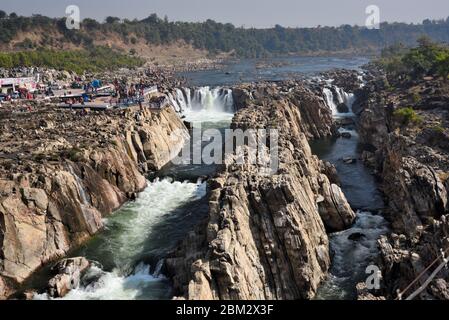 The fury of Dhuadhar water falls. Jabalpur, Madhya Pradesh (INDIA) Stock Photo