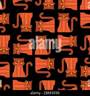 Grumpy Cat pattern seamless. Angry pet background. vector texture Stock Vector