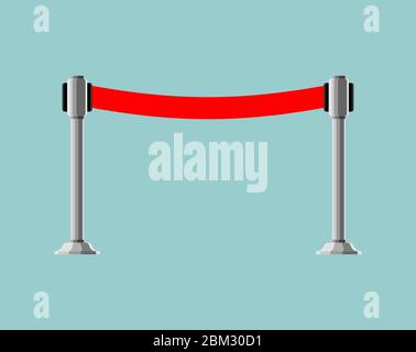 Barrier red fence ribbon isolated. vector illustration Stock Vector