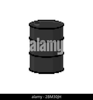 Barrel oil pixel art. cask 8 bit. Pixelate vector illustration Stock Vector