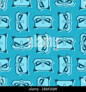 Grumpy Cat pattern seamless. Angry pet background. vector texture Stock Vector