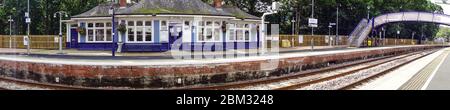 Platform for north travelling trains, Railway Station, Pitlochry Stock Photo