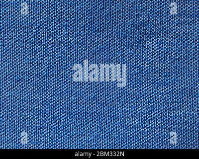 Blue textile texture. Woven material for background. Stock Photo