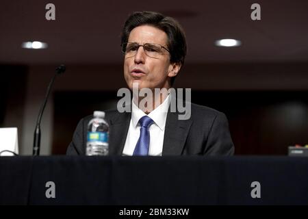 Washington, United States. 06th May, 2020. Dana Deasy, Defense Department Chief Information Officer, makes an opening statement during a Senate Armed Services Committee hearing on Wednesday, May 6, 2020 to discuss the national security impact of the Federal Communications Commission's L-band spectrum approval to Ligado Networks. Pool Photo by Greg Nash/UPI Credit: UPI/Alamy Live News Stock Photo