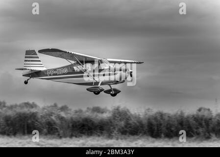 Small single engine propeller aircraft Stock Photo