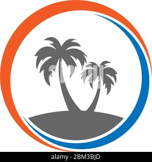 Palm beach, vitamin logo concept illustration Stock Vector