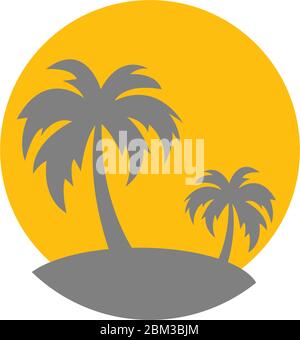 Palm beach, vitamin logo concept illustration Stock Vector