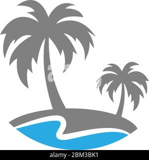 Palm beach, vitamin logo concept illustration Stock Vector