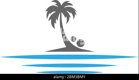 Palm beach, vitamin logo concept illustration Stock Vector