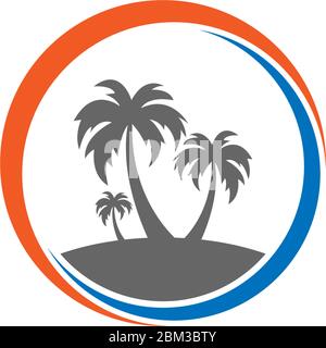 Palm beach, vitamin logo concept illustration Stock Vector