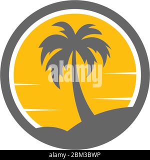 Palm beach, vitamin logo concept illustration Stock Vector