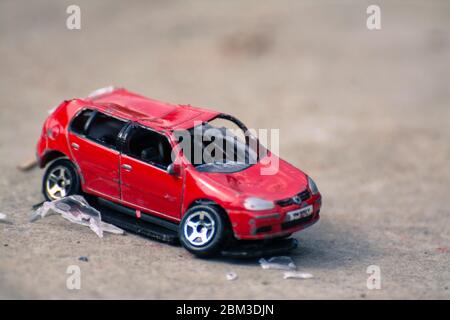 toy car crush Stock Photo