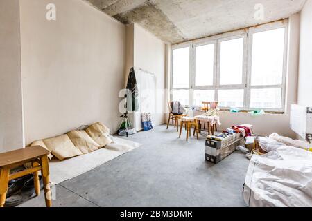 The apartment is under construction and renovation Stock Photo