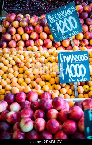 Fruit at a market stall in Santiago de Chile Stock Photo
