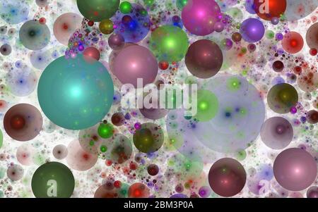 Fractal abstract bubbles. Abstract colorful 3D bubbles fractal ...