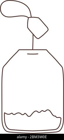 tea bag herbal isolated icon white background vector illustration linear design Stock Vector