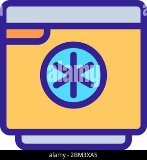 Fridge line vector icons and signs. Icebox, Coldbox, Cooler, Freezer ...