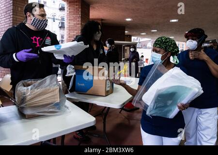 Cut Red Tape 4 Heroes supplies PPEs including Tyvek coveralls to doctors,  nurses, and healthcare staff at Wyckoff Heights Medical Center in Brooklyn,  New York, on May 6, 2020. So far, the