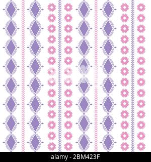Modern stitches embroidery pattern with simple style for living room design. Stock Vector